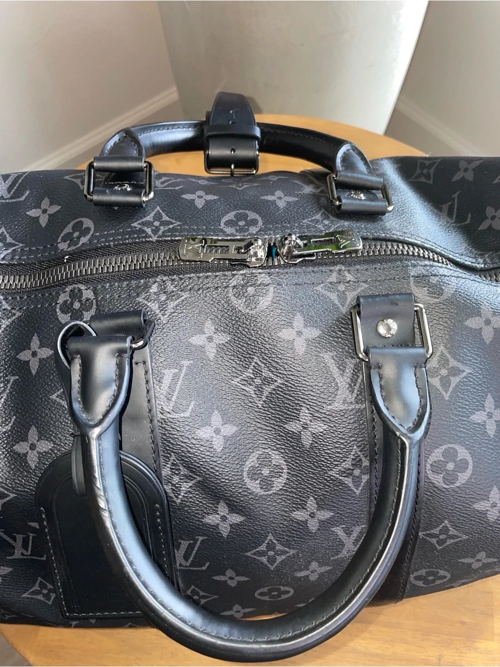 Louis Vuitton Black Monogram Eclipse 45 Keepall Duffel Bag